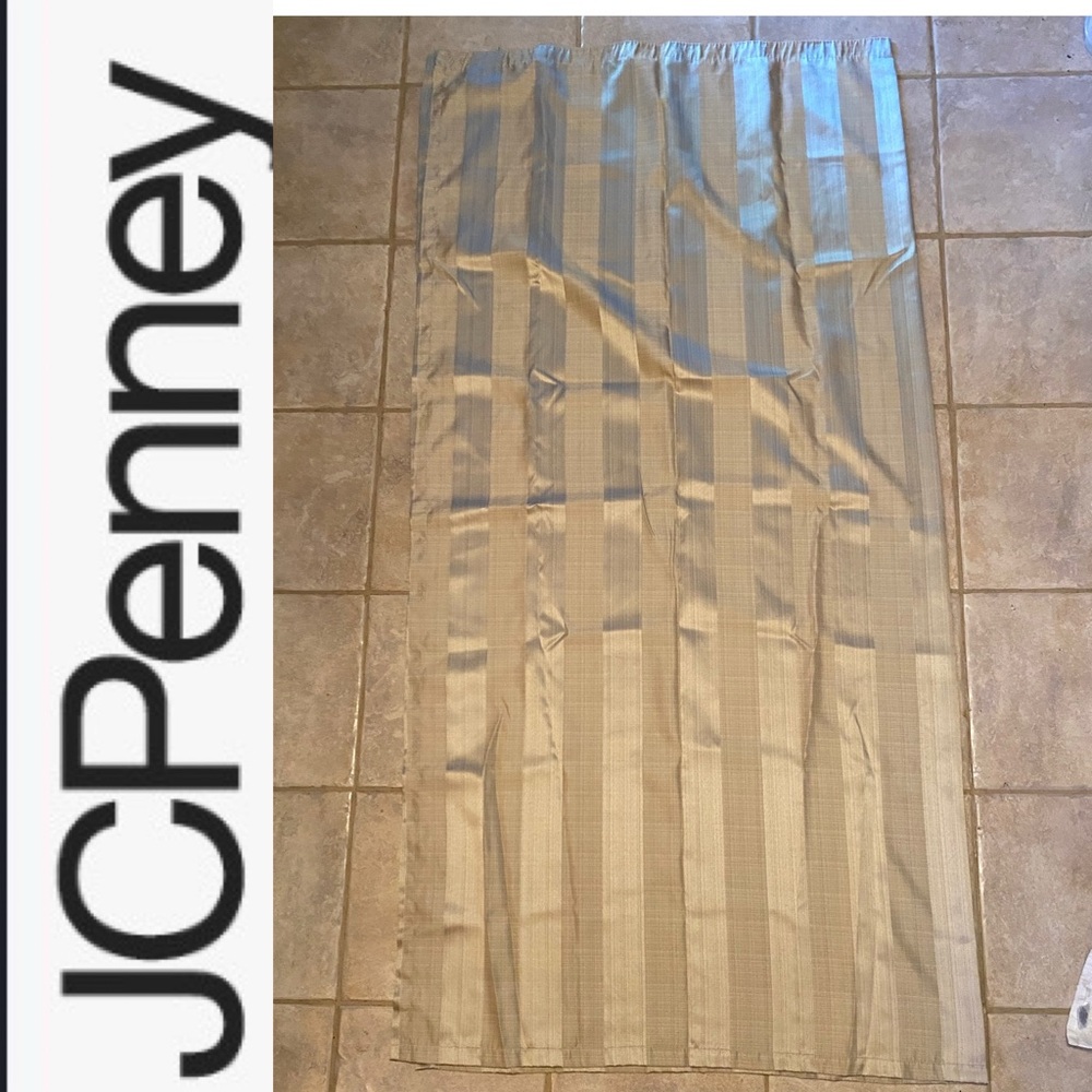 6/$20 JCPenney Gold Striped Shower Curtain EUC